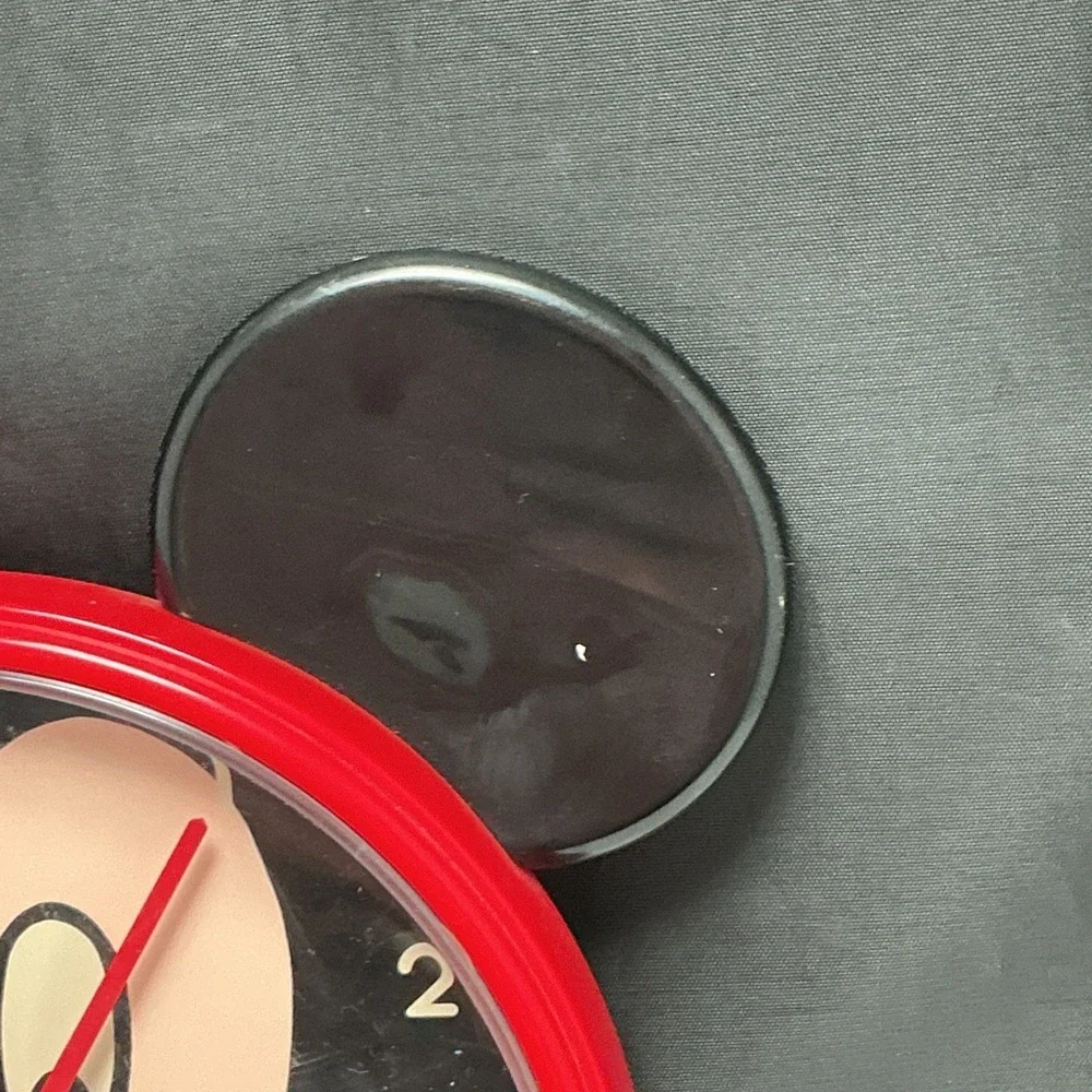 Walt Disney Mickey Mouse quartz wall clock-Lorus Tochigi Tokei Co.-Red-working‎